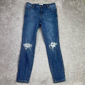 Rolla's Jeans Women’s 30 Blue Skinny High Rise Dark Wash Ripped